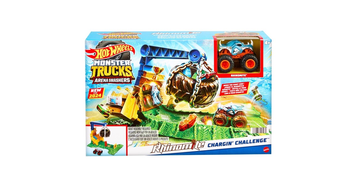 Hot Wheels Hot Wheels Monster Trucks Arena Smashers: Rhinomite Chargin, Spielfahrzeug