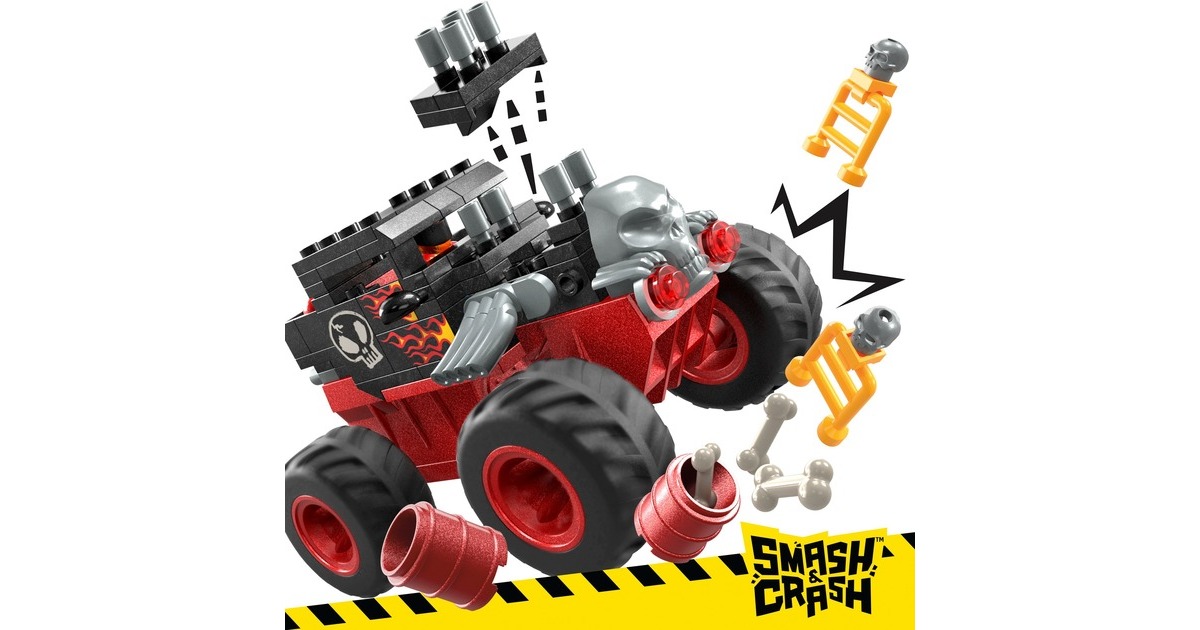 Hot Wheels Monster Trucks Bone Shaker Crash Set, Spielfahrzeug(151-teilig)