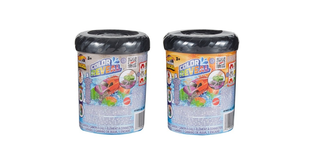 Hot Wheels Monster Trucks Color Reveal Battle 2er-Pack, Spielfahrzeug