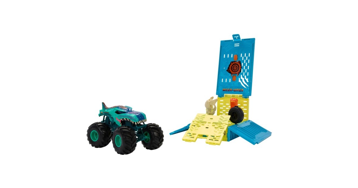 Hot Wheels Monster Trucks Mega Wrex Oversized Crash Cage (1:24), Spielfahrzeug