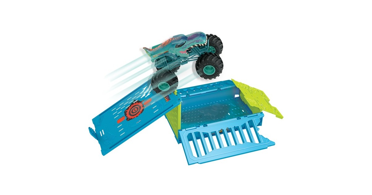 Hot Wheels Monster Trucks Mega Wrex Oversized Crash Cage (1:24), Spielfahrzeug