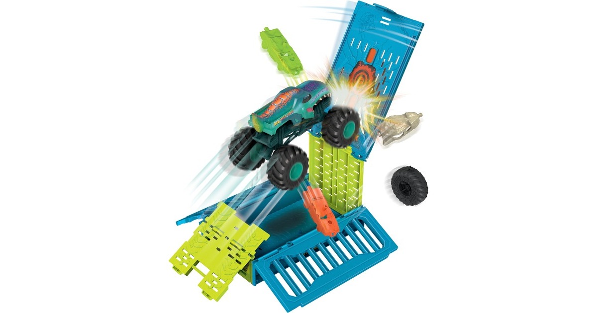 Hot Wheels Monster Trucks Mega Wrex Oversized Crash Cage (1:24), Spielfahrzeug