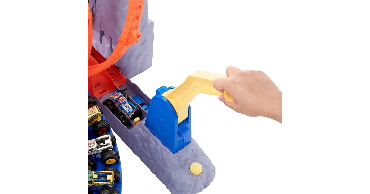 Hot Wheels Monster Trucks T-Rex Vulkanarena Spielset, Rennbahn