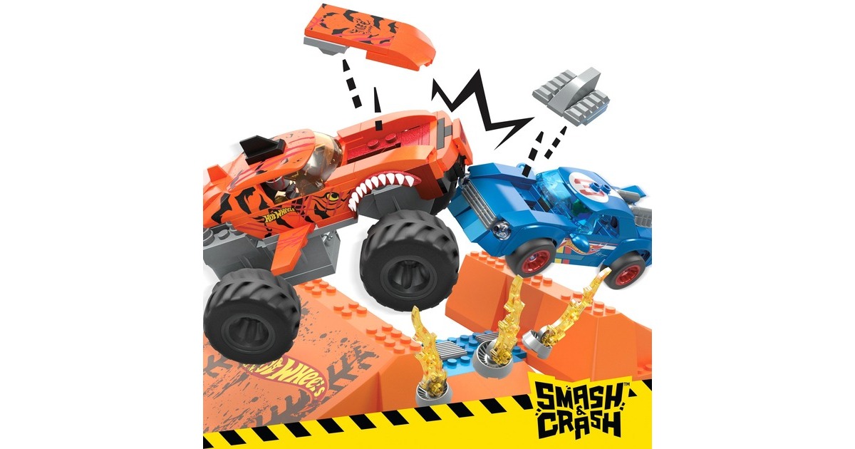 Hot Wheels Monster Trucks Tiger Shark Crash Wettkampf, Spielfahrzeug(226-teilig)
