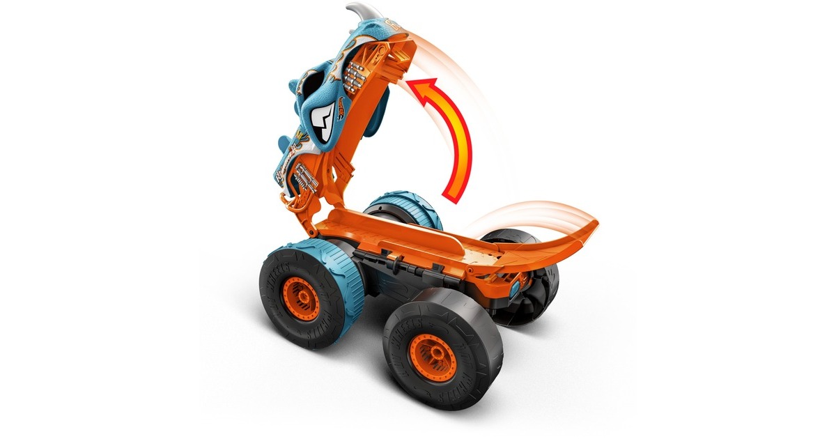 Hot Wheels R/C MT Transf. Rhinomite, RC(schwarz/orange, incl. Hot Wheels Monster Truck Race Ace im Maßstab 1:64)