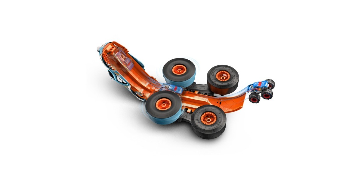 Hot Wheels R/C MT Transf. Rhinomite, RC(schwarz/orange, incl. Hot Wheels Monster Truck Race Ace im Maßstab 1:64)