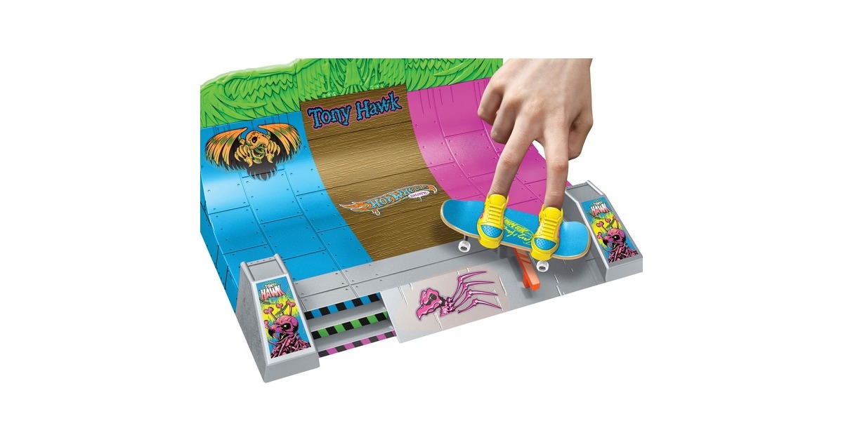 Hot Wheels Skate Neon Bones Hawk HQ Skatepark, Spielfahrzeug