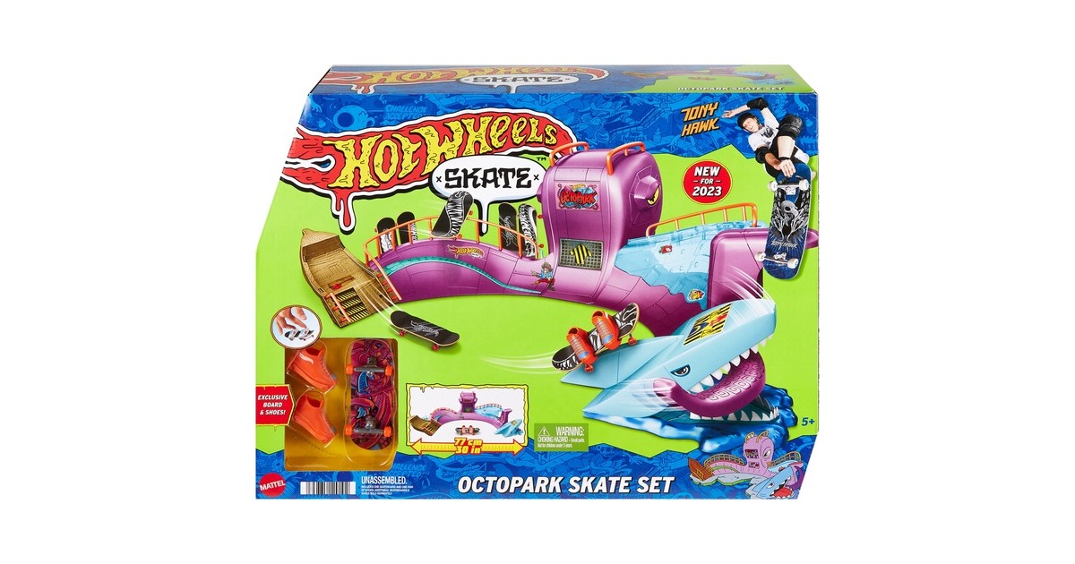 Hot Wheels Skate Octopark Skate Set, Spielfahrzeug(inkl. 1 Fingerboard+ Skateschuhe)