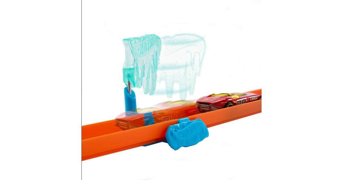 Hot Wheels Track Builder Ice Crash Pack, Rennbahn(inkl. 1 Spielzeugauto)