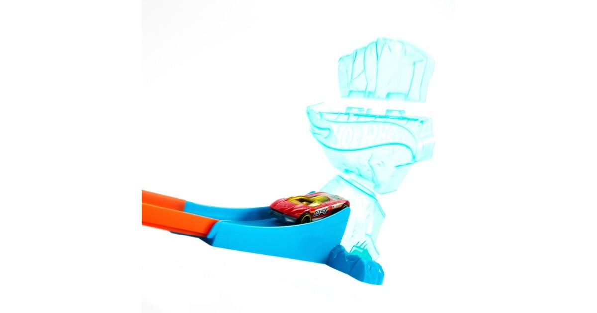 Hot Wheels Track Builder Ice Crash Pack, Rennbahn(inkl. 1 Spielzeugauto)