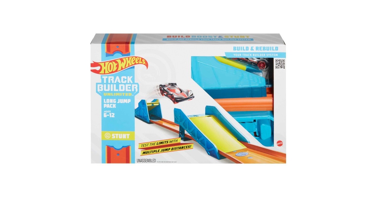 Hot Wheels Track Builder Unlimited Weitsprung-Set, Rennbahn