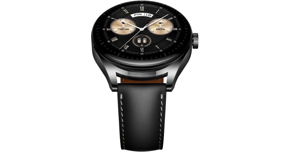 Huawei Watch Buds (Saga-B19T), Smartwatch(schwarz, schwarzes Lederamband, inkl. Kopfhörer, Outlet)