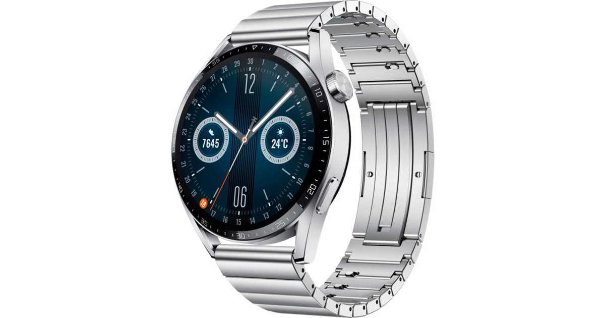 Huawei Watch GT3 46mm (Jupiter B29T), Smartwatch(silber, Edelstahlarmband)