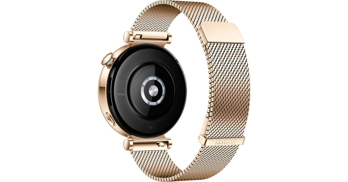 Huawei Watch GT4 41mm (Aurora-B19M), Smartwatch(gold/weiß, goldenes Milanese-Armband)