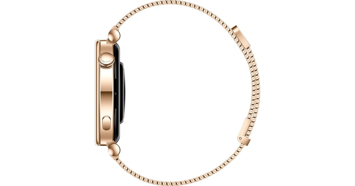 Huawei Watch GT4 41mm (Aurora-B19M), Smartwatch(gold/weiß, goldenes Milanese-Armband)