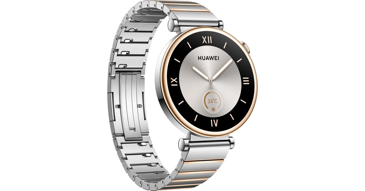 Huawei Watch GT4 41mm (Aurora-B19T), Smartwatch(silber, Edelstahl-Armband)