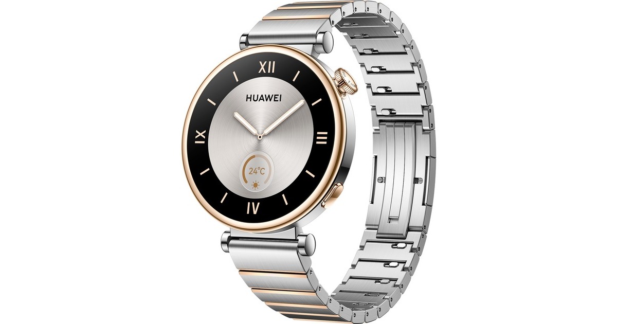 Huawei Watch GT4 41mm (Aurora-B19T), Smartwatch(silber, Edelstahl-Armband)