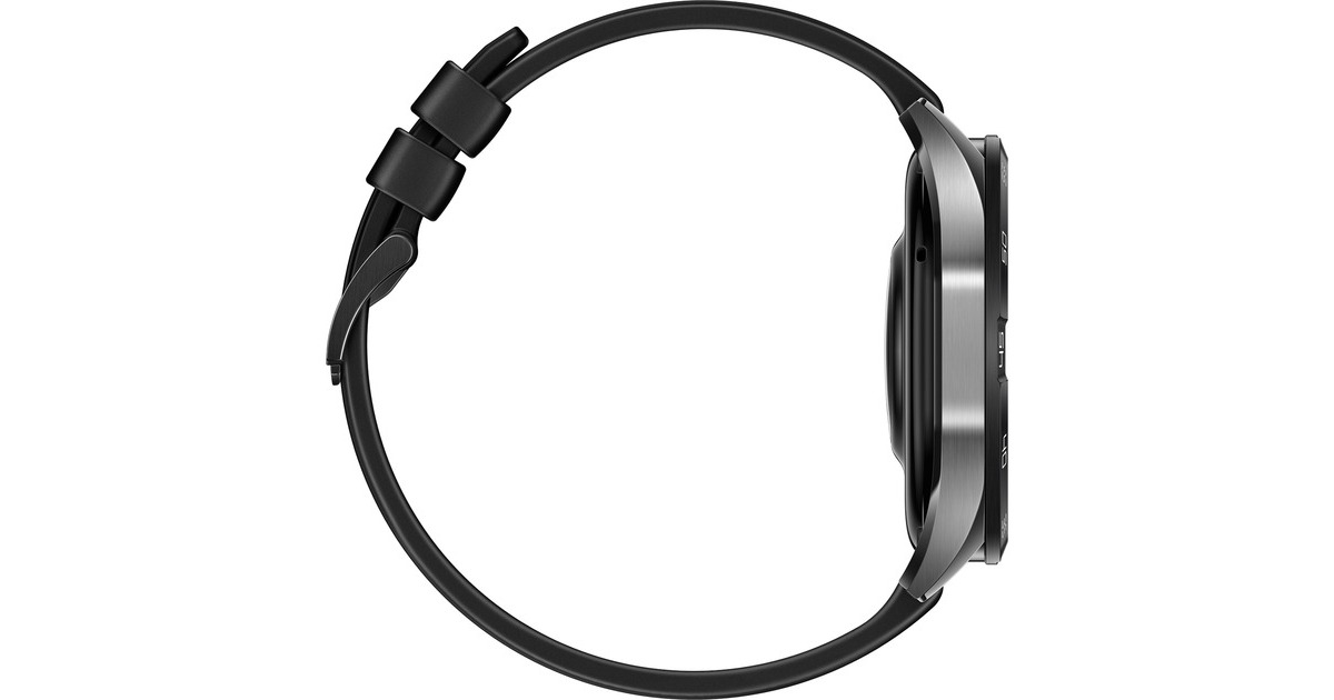 Huawei Watch GT4 46mm (Phoinix-B19F), Smartwatch(schwarz, schwarzes Fluorelastomer-Armband)