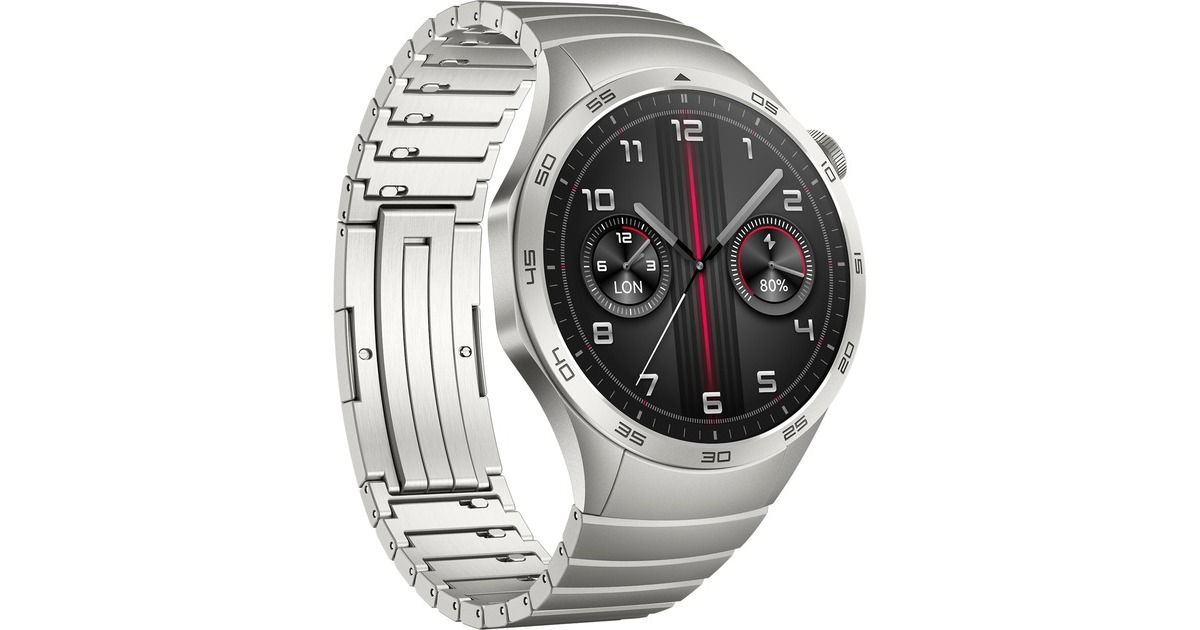 Huawei Watch GT4 46mm (Phoinix-B19M), Smartwatch(silber, Edelstahl-Armband)