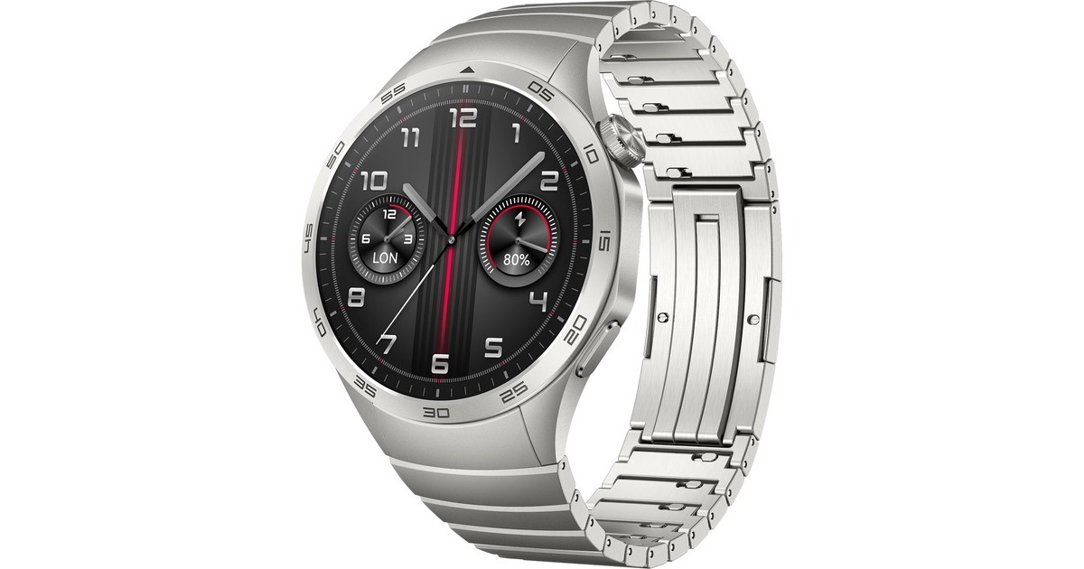 Huawei Watch GT4 46mm (Phoinix-B19M), Smartwatch(silber, Edelstahl-Armband)