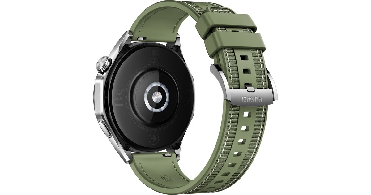 Huawei Watch GT4 46mm (Phoinix-B19W), Smartwatch(grün, gewebtes Armband)