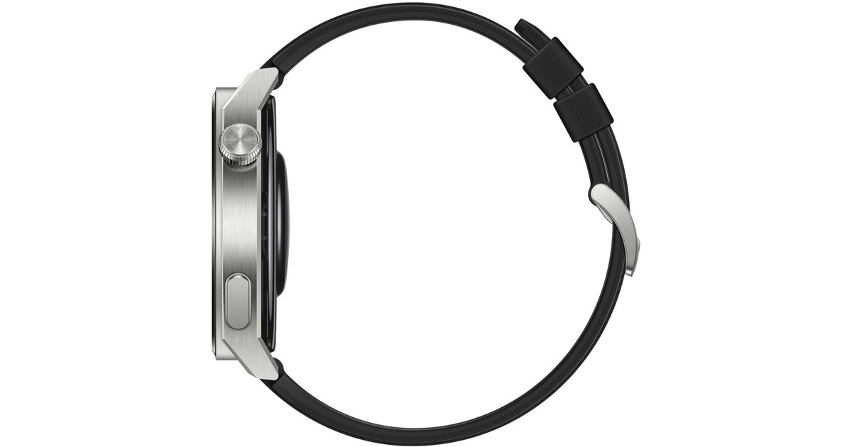 Huawei Watch GT 3 Pro Titanium, Smartwatch(titan, 46mm; Armband: schwarzes Fluorelastomer-Armband)
