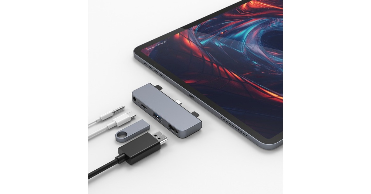 Hyper 4-in-1 USB-C Dock, Dockingstation(dunkelgrau)
