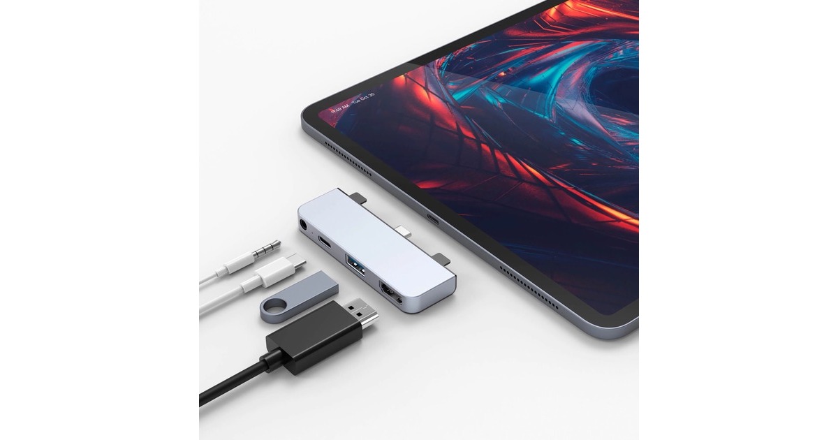 Hyper 4-in-1 USB-C Dock, Dockingstation(silber)