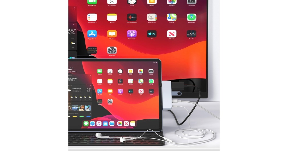 Hyper 4-in-1 USB-C Dock, Dockingstation(silber)