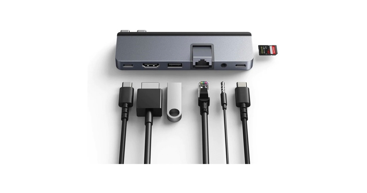 Hyper DUO PRO 7-in-2 USB-C Hub, Dockingstation(grau, USB-C, HDMI, USB4)