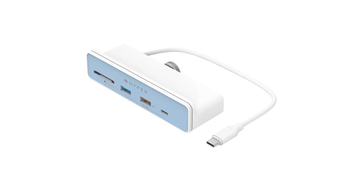 Hyper HyperDrive 6-in-1 USB-C Hub für iMac, USB-Hub(weiß)