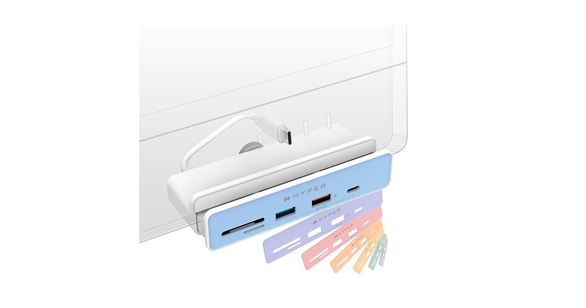 Hyper HyperDrive 6-in-1 USB-C Hub für iMac, USB-Hub(weiß)