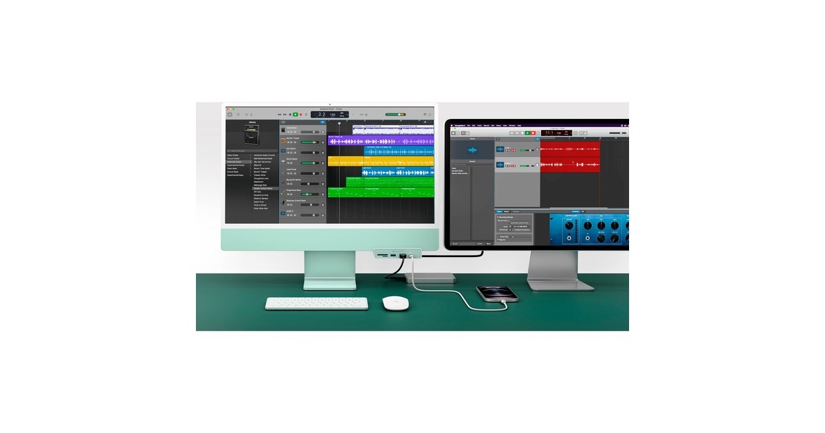 Hyper HyperDrive 6-in-1 USB-C Hub für iMac, USB-Hub(weiß)