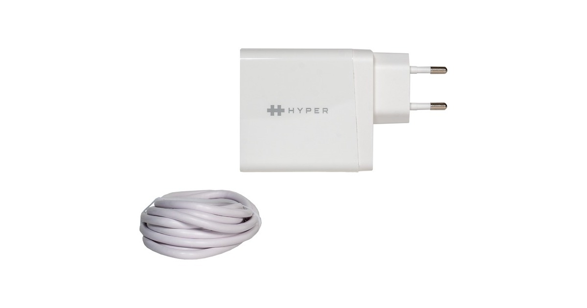 Hyper HyperJuice 65W USB-C Charger, Ladegerät(weiß, EU-Stecker)