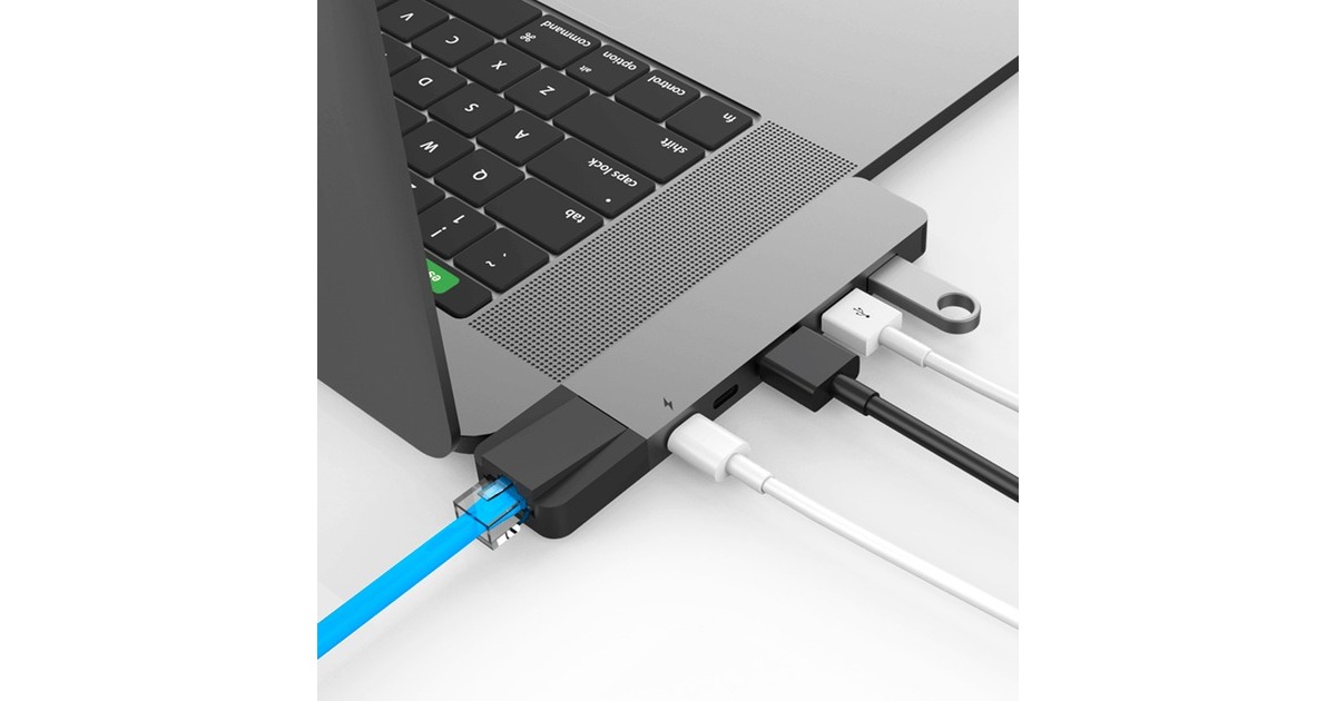 Hyper USB-C 4K Ethernet Dock, Dockingstation(dunkelgrau)