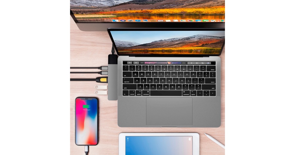 Hyper USB-C 4K Ethernet Dock, Dockingstation(dunkelgrau)