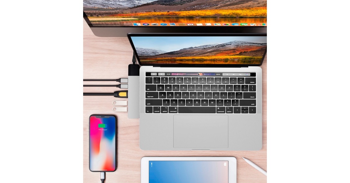 Hyper USB-C 4K Ethernet Dock, Dockingstation(silber)