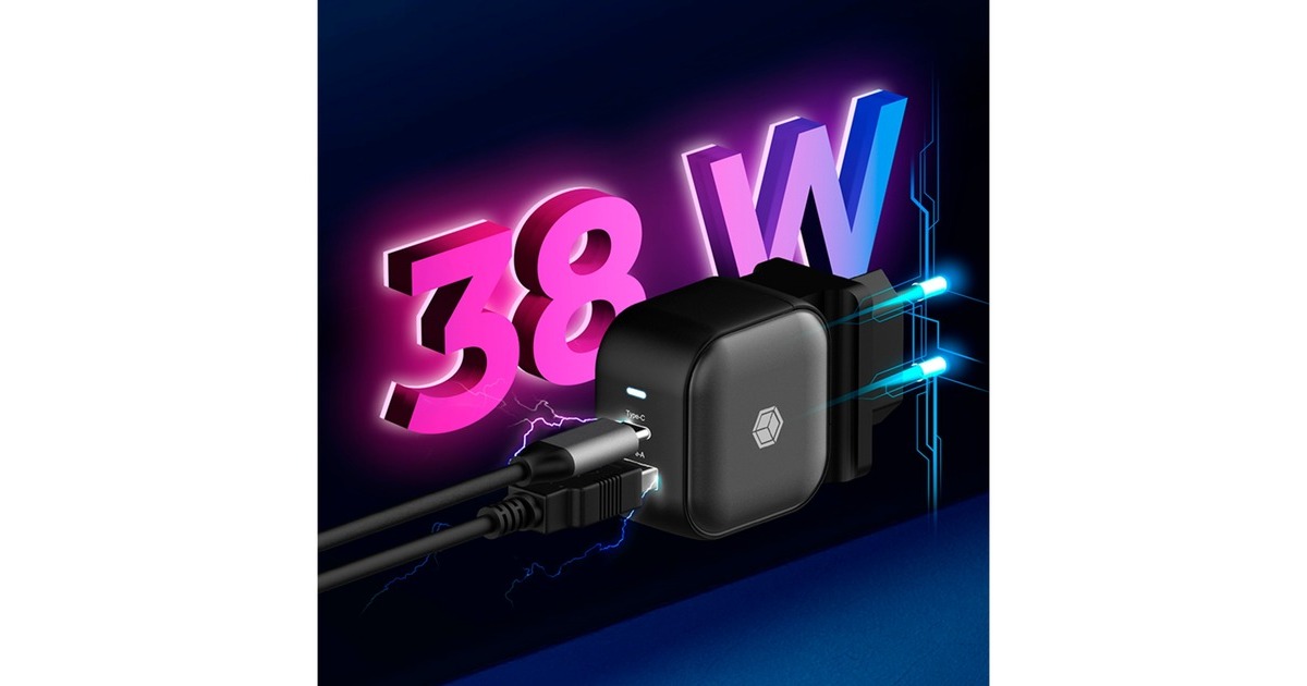 ICY BOX 2-Port Steckerladegerät IB-PS106-PD, mit USB Power Delivery(schwarz, PD 30W + QC 3.0 18W)