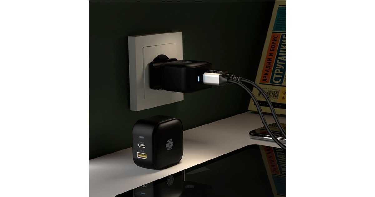 ICY BOX 2-Port Steckerladegerät IB-PS106-PD, mit USB Power Delivery(schwarz, PD 30W + QC 3.0 18W)