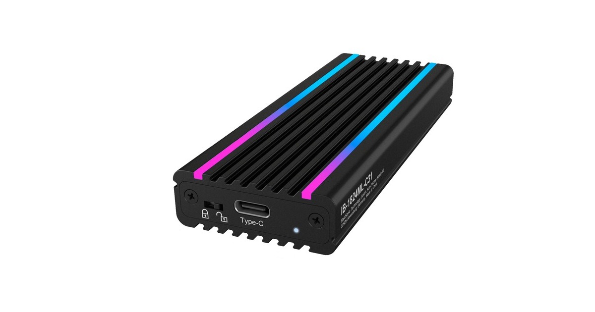 ICY BOX IB-1824ML-C31, Laufwerksgehäuse(schwarz, RGB-Beleuchtung)