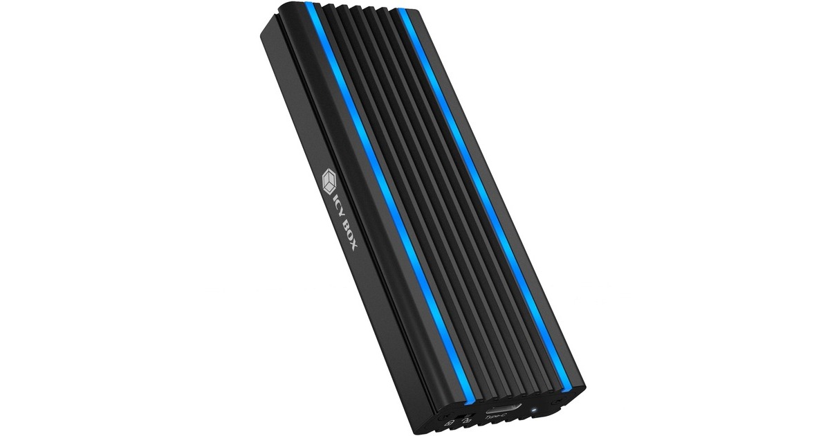 ICY BOX IB-1824ML-C31, Laufwerksgehäuse(schwarz, RGB-Beleuchtung)