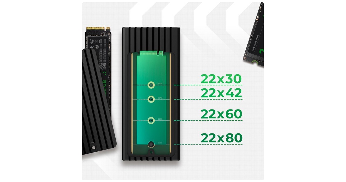ICY BOX IB-1917M-C32, Laufwerksgehäuse(schwarz, USB 3.2 Gen 2x2 Type-C Gehäuse für M.2)