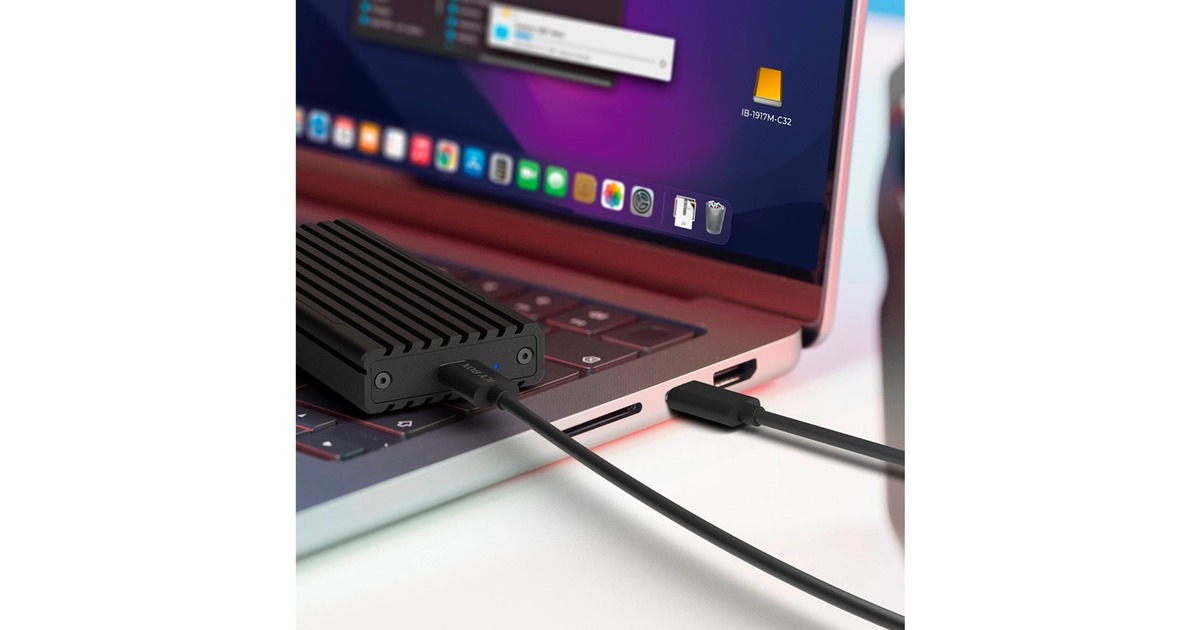 ICY BOX IB-1917M-C32, Laufwerksgehäuse(schwarz, USB 3.2 Gen 2x2 Type-C Gehäuse für M.2)