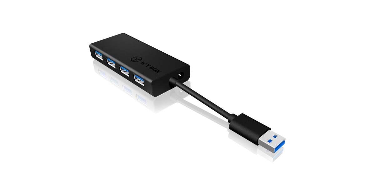 ICY BOX IB-AC6104 USB 3.0 Hub, USB-Hub(schwarz)