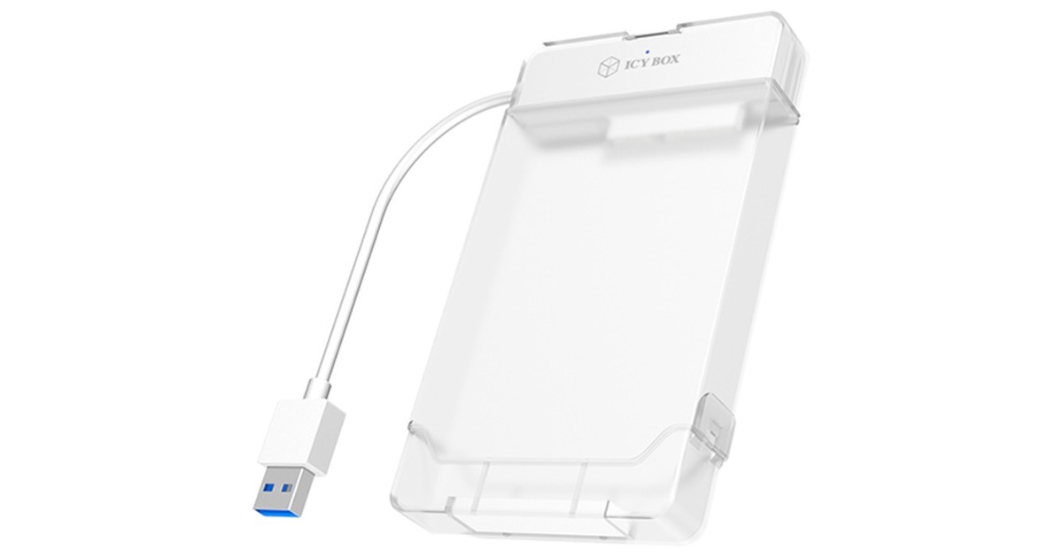 ICY BOX IB-AC703-U3, Laufwerksgehäuse(weiß, Adapter für 1x HDD/SSD mit Festplattenschutzbox)
