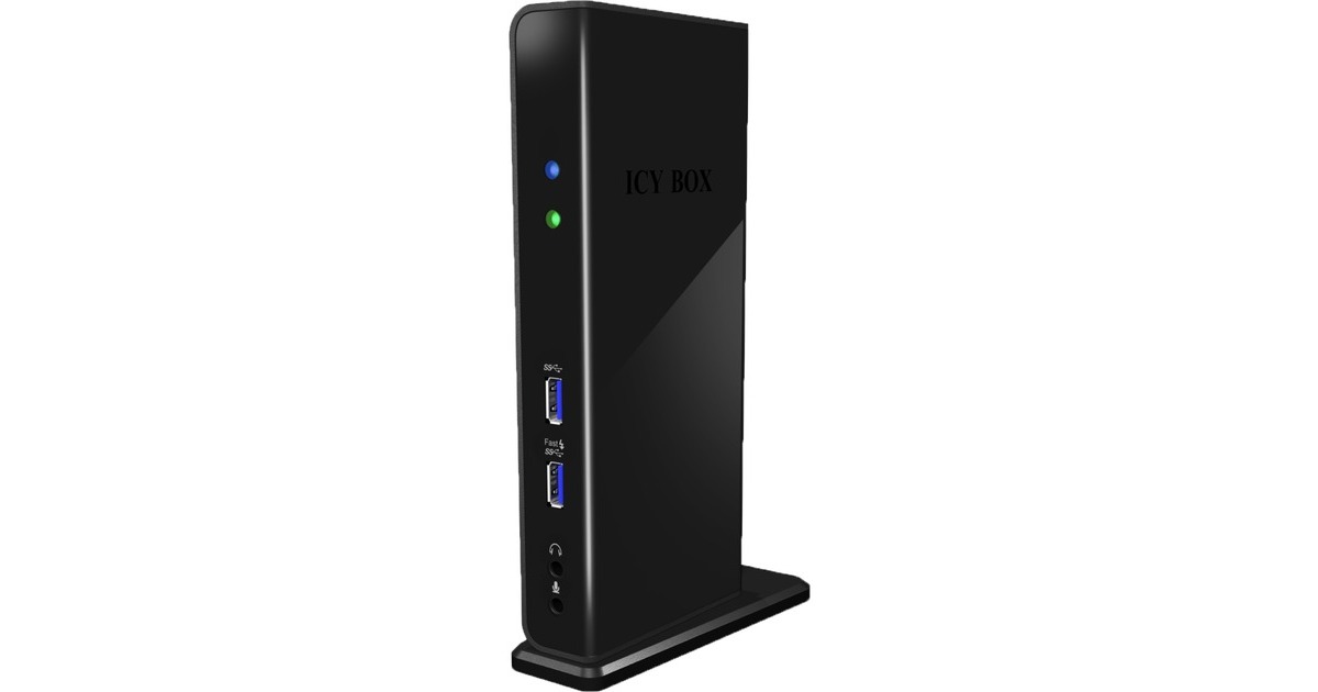 ICY BOX IB-DK2241AC Multi DockingStation(schwarz, für Notebooks und PCs)