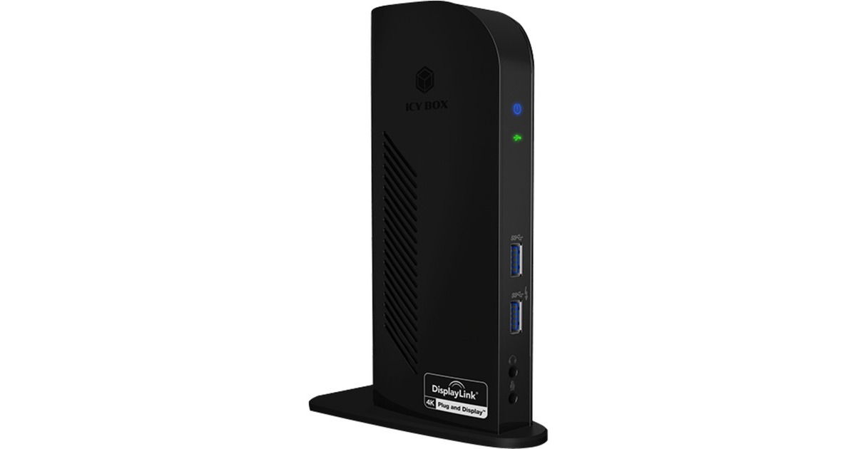 ICY BOX IB-DK2242AC, Dockingstation(schwarz, DisplayPort, USB, RJ45)