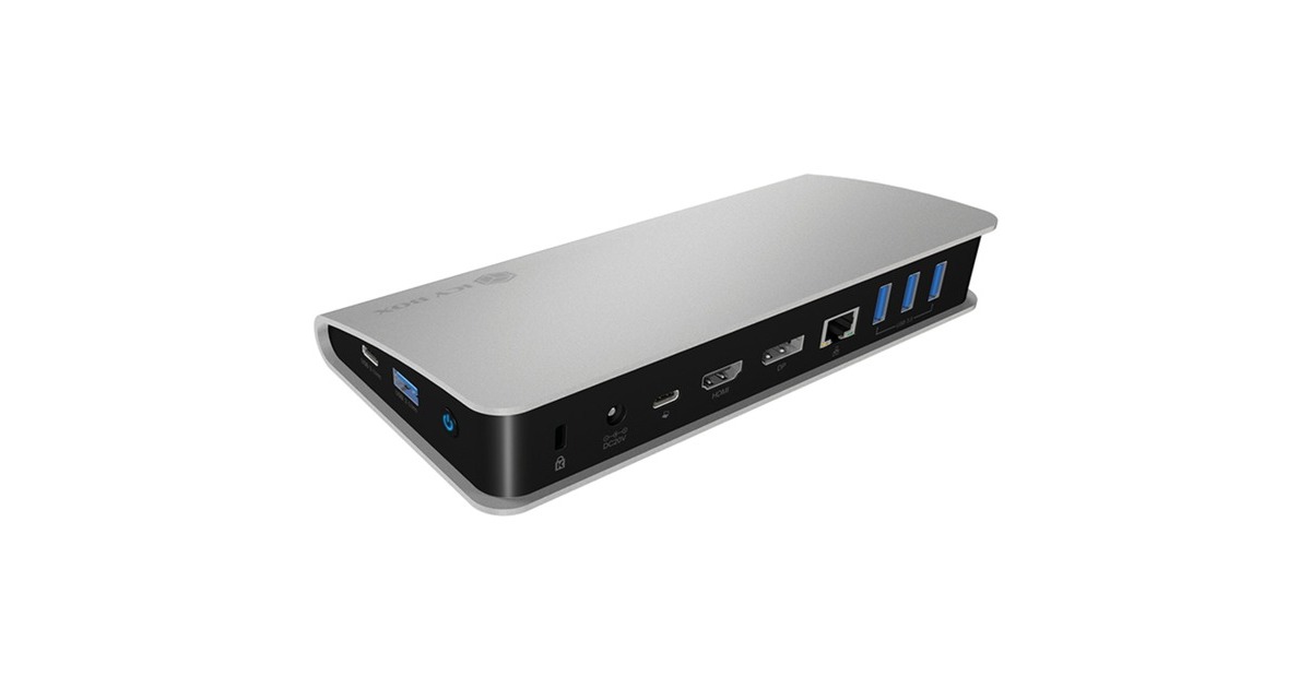 ICY BOX IB-DK2408-C, Dockingstation(silber/schwarz, USB-C, HDMI, DisplayPort, Kartenleser, USB-A, Gigabit LAN)