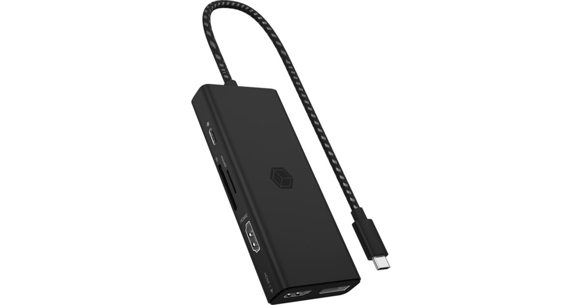 ICY BOX IB-DK4011-CPD, Dockingstation(schwarz, HDMI, USB-A, DisplayPort, SD/microSD-Kartenleser)