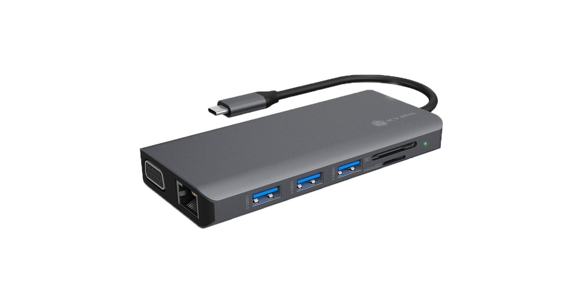 ICY BOX IB-DK4070-CPD, Dockingstation(grau, USB-C, HDMI, Klinke, LAN)